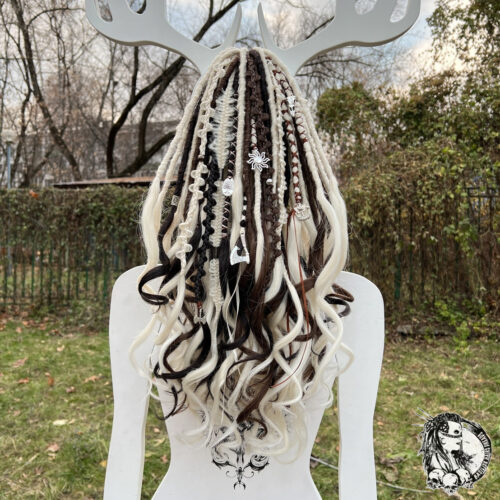 NEW! Locs with Rapunzel ends - Straighten or Curl them at any time! Viking set, with braids! Norwegian blonde, Dark and Chocolate Browns. RAPUNZEL370