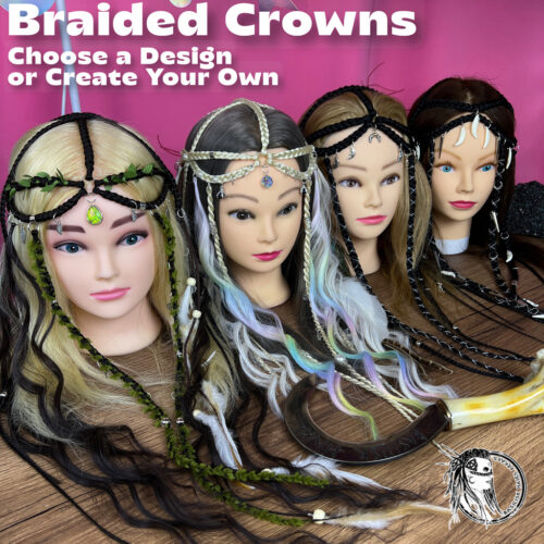 NEW! Braided Crowns and Clip-In Braids (with carabiners/rings) - hottest trend! In Stock & Custom-Made