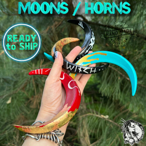 NEW! Ready To Ship! Wooden Crescent MOON / HORNS for Dreads or Hair. Handmade bun holder. Hair clip covered with varnish. MOON642