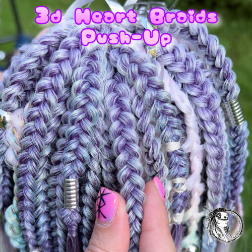 BRUSHABLE CURLS - with Push Up roots and 3D Heart Braids. Handmade production time – 2 weeks (plus delivery time)